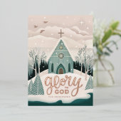 神への栄光 | 金ゴールド聖降誕教会 箔シーズンカード (立ち正面)