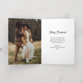 神への栄光 | 2枚のエレガントフォトクリスマスシルバー 箔シーズンカード (内側レイダウン)