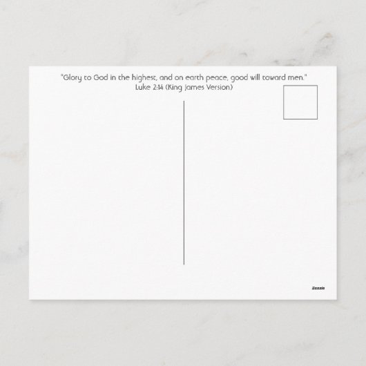 神への栄光 – Luke 2:14 (KJV) – 赤と緑 シーズンポストカード (裏面)