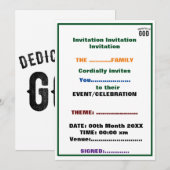 神への献身 クール オーダーメイド 黒文字 招待状 (正面/裏面)