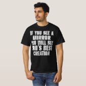 神もし々を見る鏡が見える Tシャツ (正面フル)