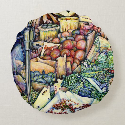 神もしは善を成し遂げた、彼女は保 ラウンドクッション (裏面)