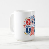 神よアメリカに祝福を コーヒーマグカップ (正面左)