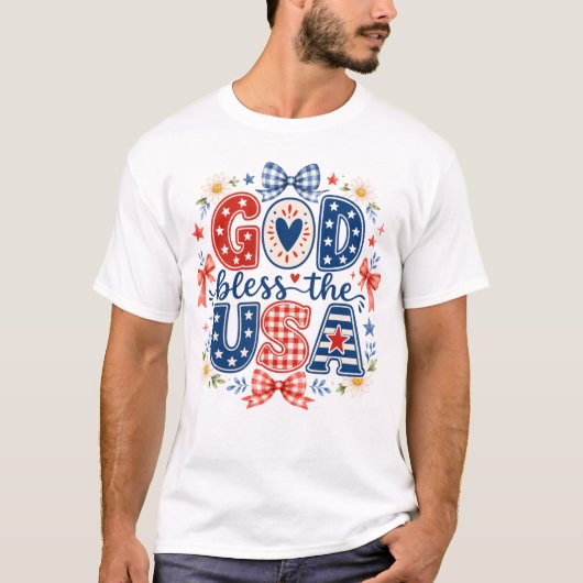 神よアメリカに祝福を Tシャツ (正面)