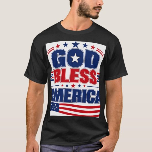 神よアメリカを祝福し給え Tシャツ (正面)