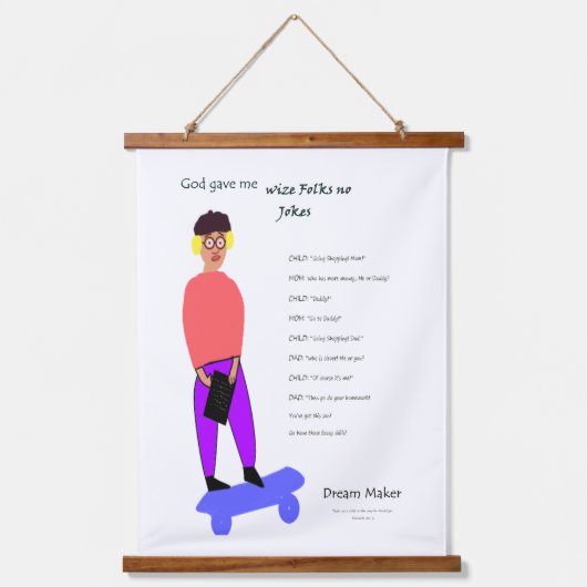 神よ与えし賢いフォーク 吊り下げ型タペストリー (正面)