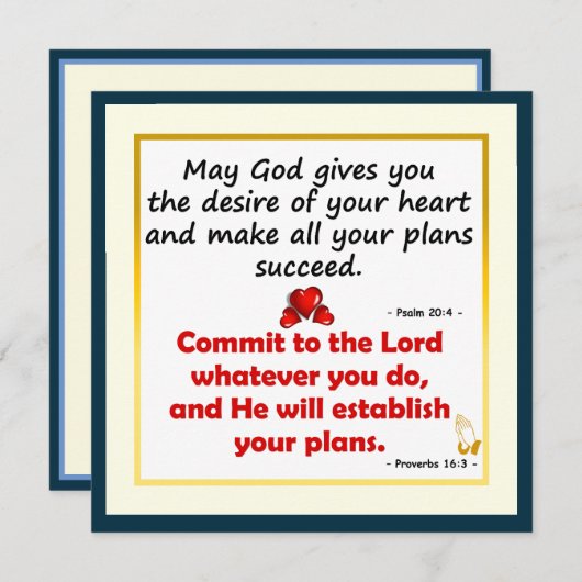 神よ与えにハートカードの願い 案内状 (正面/裏面)