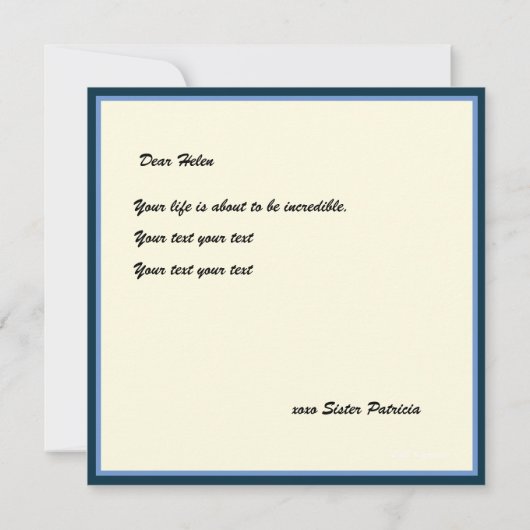 神よ与えにハートカードの願い 案内状 (裏面)