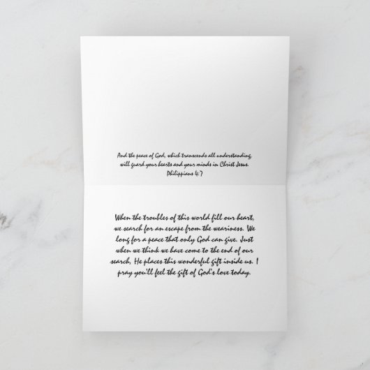 神よ与えり平和 カード (内部)