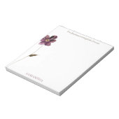 神よ与えり強く紫の花パーソナライズされた ノートパッド (回転)