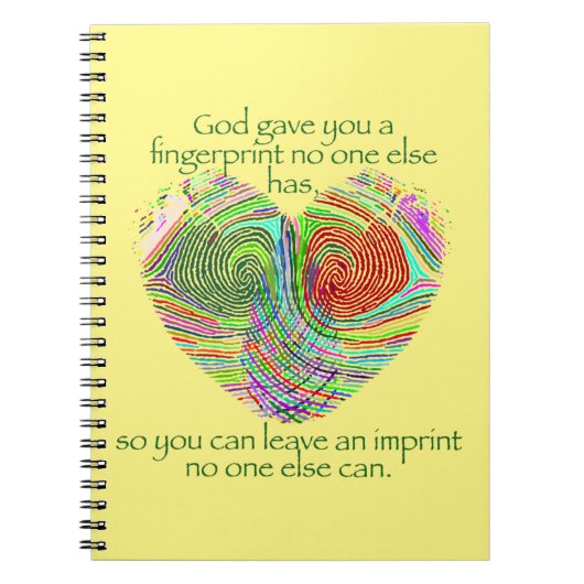 神よ与えり指紋のノート ノートブック (正面)
