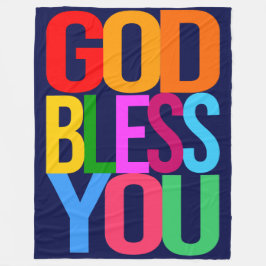 神よ前向きカラフル フリースブランケット