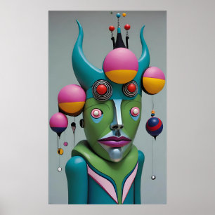 神よ悪魔 – Ken Gage Surreal Art ポスター