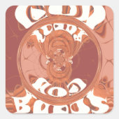 神よ感動的文字デザイン。 スクエアシール (正面)