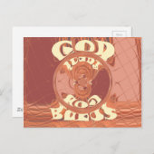 神よ感動的文字デザイン。 ポストカード (正面/裏面)