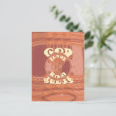 神よ感動的文字デザイン。 ポストカード (スタンド正面)