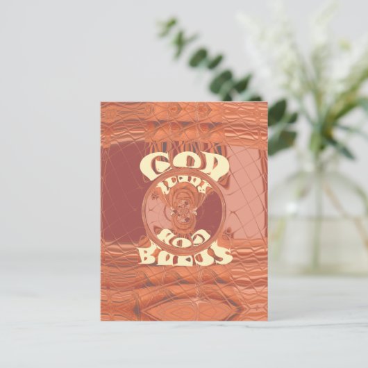 神よ感動的文字デザイン。 ポストカード (スタンド正面)