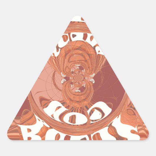 神よ感動的文字デザイン。 三角形シール (正面)