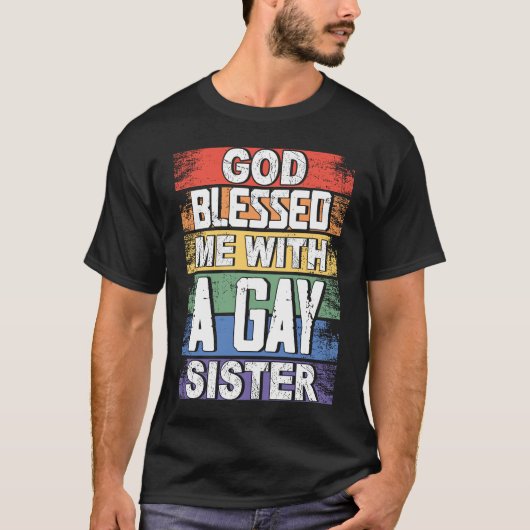 神よ賛美くゲイの妹LGBTプライド Tシャツ (正面)