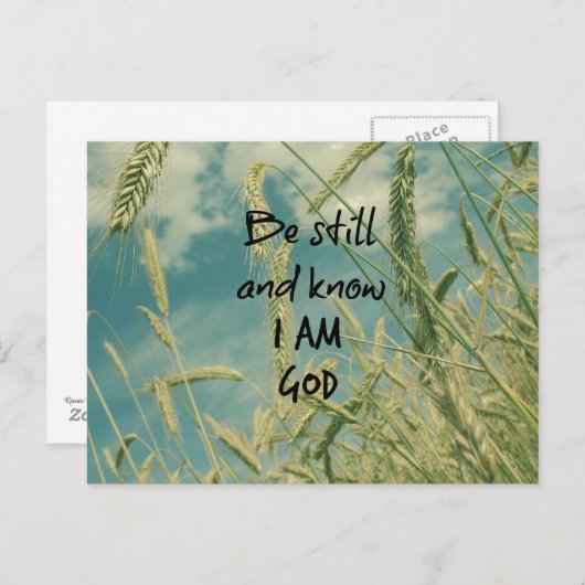 神よ静まれ、わたしは神である聖書の言葉 ポストカード (正面/裏面)