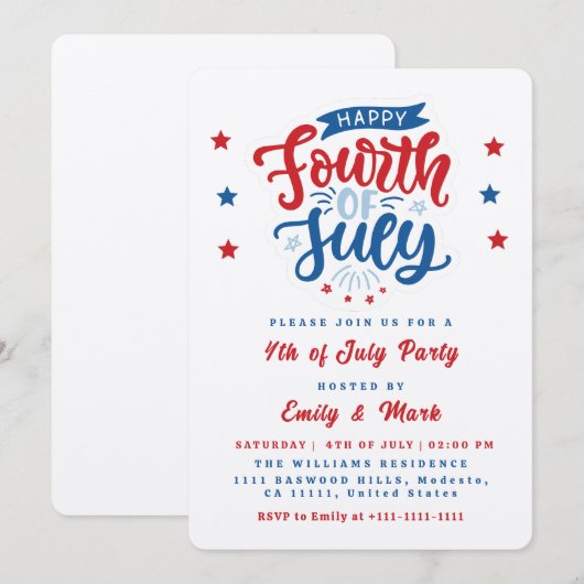 神よ、アメリカを祝福してください 招待状 (正面/裏面)