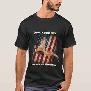 神よ。国。キジ狩り愛国心 Tシャツ