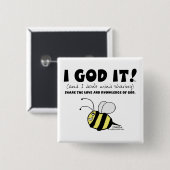 神よ！ 缶バッジ (正面&裏面)