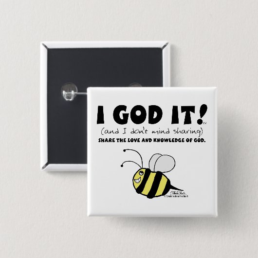 神よ! 缶バッジ (正面&裏面)