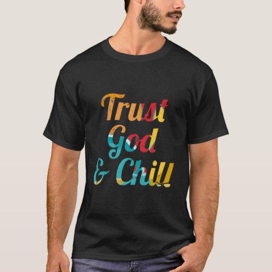 神を信じてユーモアを冷やす Tシャツ (正面)