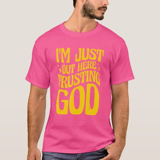 神を信じて外に出て来た Tシャツ (正面)