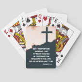 神を信じて彼に歌う詩編の聖書の聖句 トランプ (裏面)