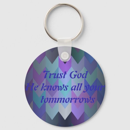 神を信じて明日を知れ キーホルダー (正面)