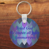 神を信じて明日を知れ キーホルダー (正面)