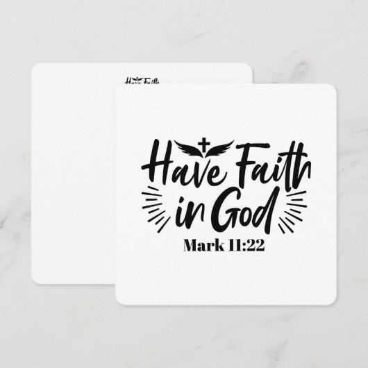 神を信じなさい マルコ 11:22 励ましの名言 招待状 (正面/裏面)