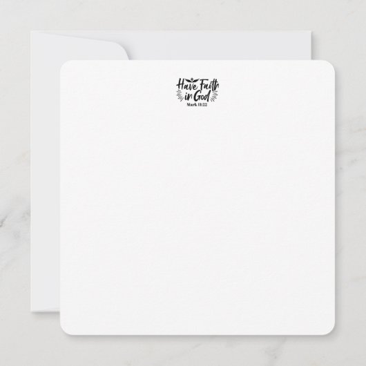 神を信じよ マルコ 11:22 励ましの名言 招待状 (裏面)