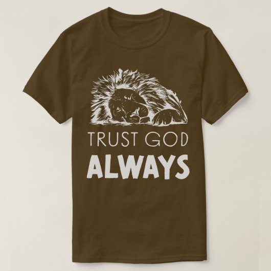 神を信頼する獅子神を崇拝する賛美 Tシャツ (デザイン正面)