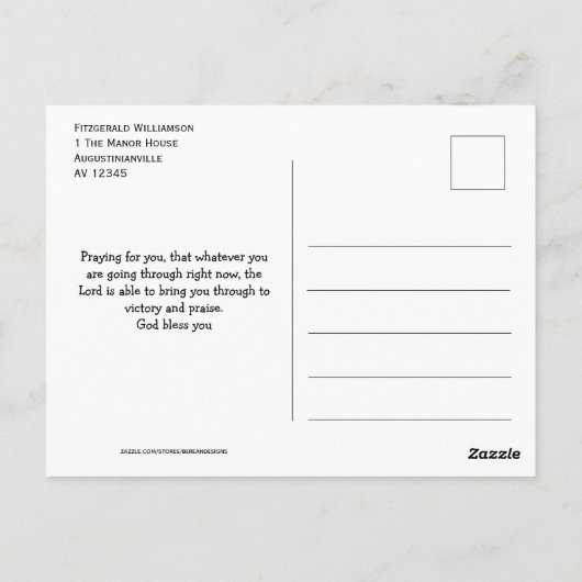 神を信頼する | クリスチャン勇気付けられる ポストカード (裏面)