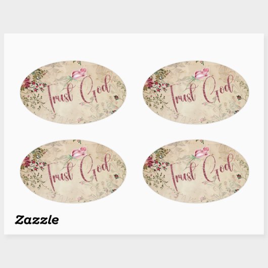 神を信頼する 楕円形シール (シート)