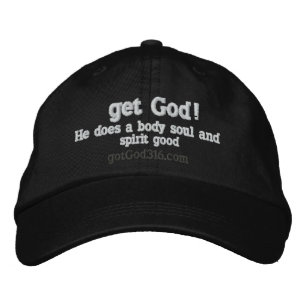 神を得!彼は良い体を行う。 gotGod316.com 刺繍入りキャップ