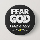 神を恐れる 缶バッジ (正面)