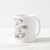 神を愛しコーヒーを飲み本を読む コーヒーマグカップ (正面右)