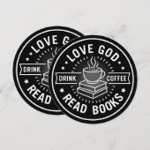 神を愛し コーヒーを飲み 本を読む 恋人たち ヴィンテージ 招待状 (正面/裏面)