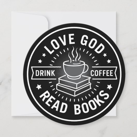 神を愛し コーヒーを飲み 本を読む 恋人たち ヴィンテージ 招待状 (正面)