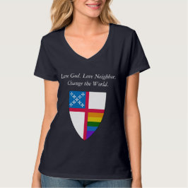 神を愛せよ。愛の隣人。認識性LGBTQ Tシャツ