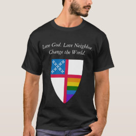 神を愛せよ。愛の隣人。認識性LGBTQ Tシャツ