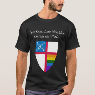 神を愛せよ。愛の隣人。認識性LGBTQ Tシャツ