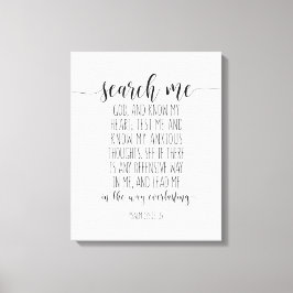 神を探し、私のハートを知る， Psalm 139:23-24 キャンバスプリント