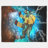 神を揺アステカり動かす フリースブランケット (正面(横))