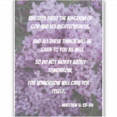 神を求め、聖書の詩を大きく心配してはいけない シール (正面)