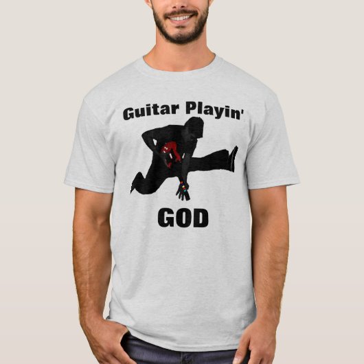 神を演じるギター Tシャツ (正面)